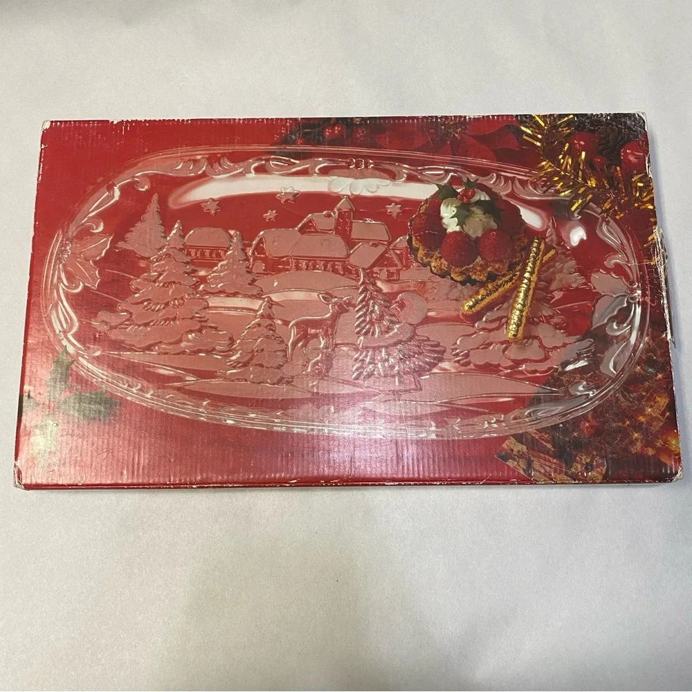 Vintage Mikasa Christmas Carol Canape Tray Germany Frosted Angels NIB NWT